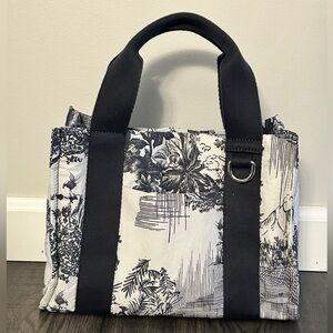 Lululemon Boxy Mini Tote Bag Sketch Toile Turtledove Navy/Obsidian RARE OOP